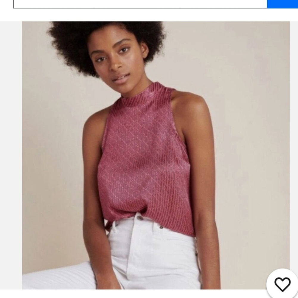 Maeve Textured Sleeveless Top - Deep Pink Size S. NWOT.